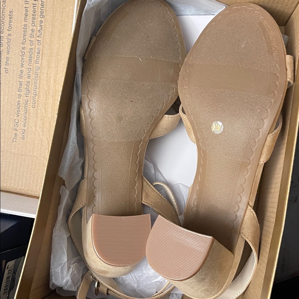 Charter Club Beige Strappy Sandals - Picture 4 of 5